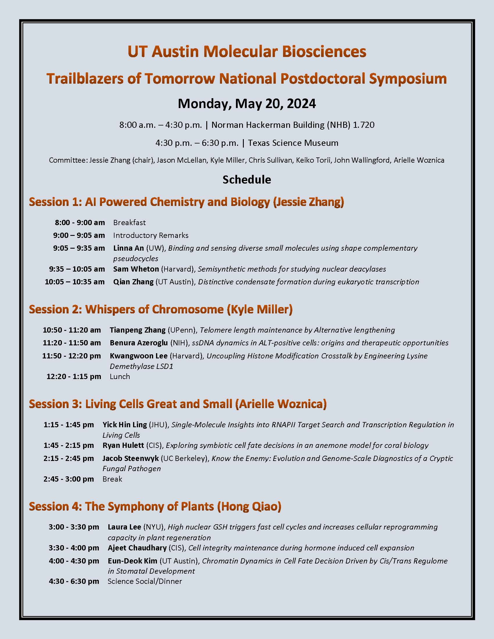 MBS Symposium Schedule